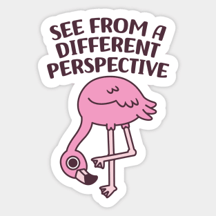 Cute Flamingo See From A Different Perspective Sticker